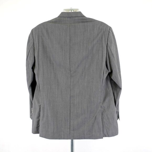 Calvin Klein Wool Gray Birdesye Peak Lapel 44L Blazer 2 Button‎ Tagged 46R - Picture 6 of 13